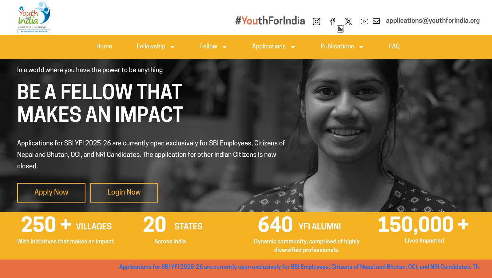SBI Youth for India Fellowship